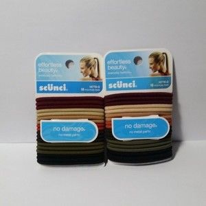 2 Scunci No Damage Hair Ties Elastics Multi